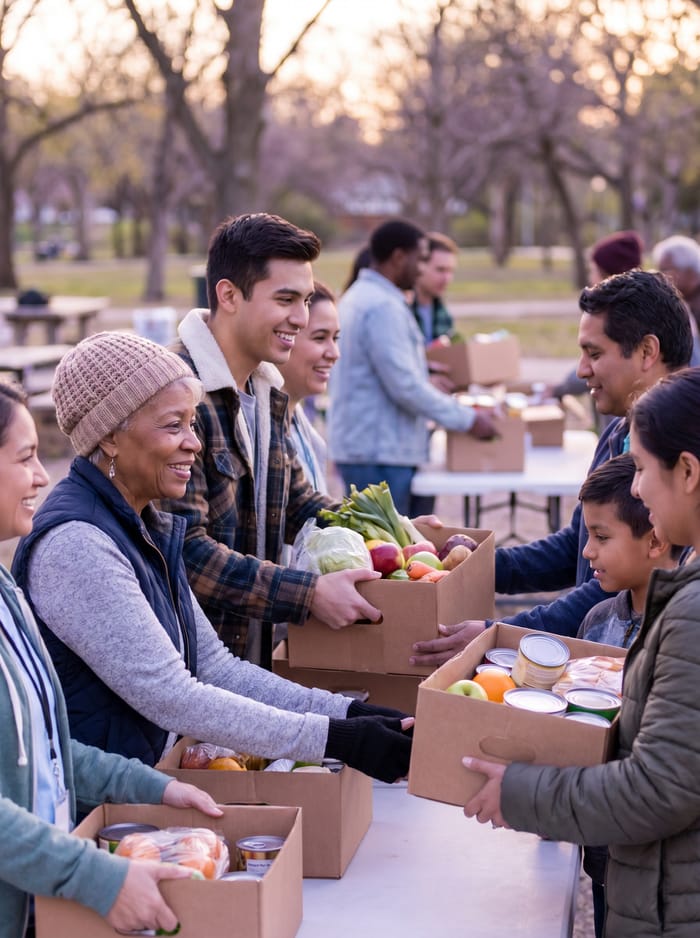 A mutual-aid group sharing resources with neighbors
